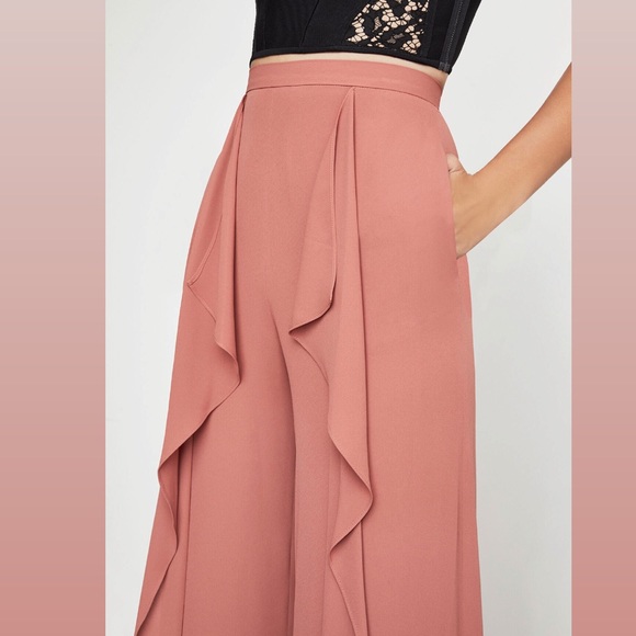🌸 BCBGMAXAZRIA Jackee Ruffled Wide-leg Pants 🌸 - Picture 3 of 8